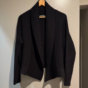 Elegant Black Ribbed Cardigan